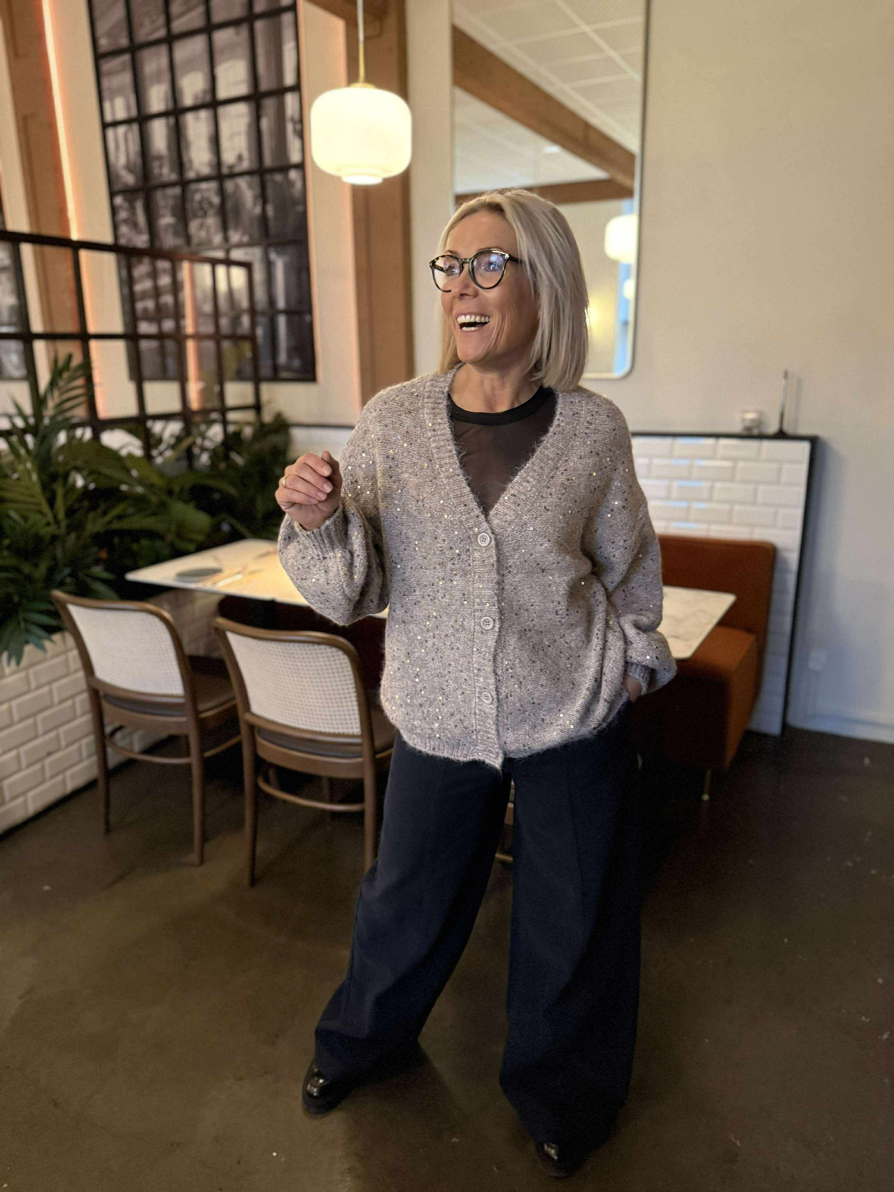 PCMESVA Knit Cardigan - Greige